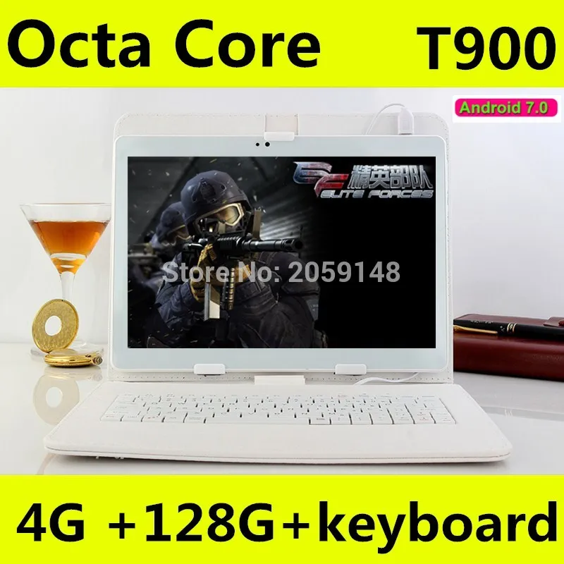 10.1 inch tablet pc Android 7.0 octa core RAM 4GB ROM 128GB Dual SIM Bluetooth GPS 1920X1200 IPS Smart tablets pcs T900 101''