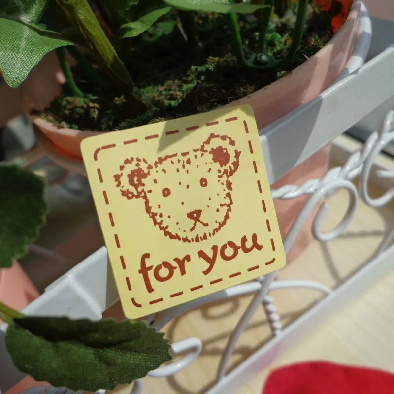 

112pcs Cute Bear For you Seal Sticker Scrapbooking Creative Gift Sticker, DIY Self-adhesive Sticker 2.7x2.7cm