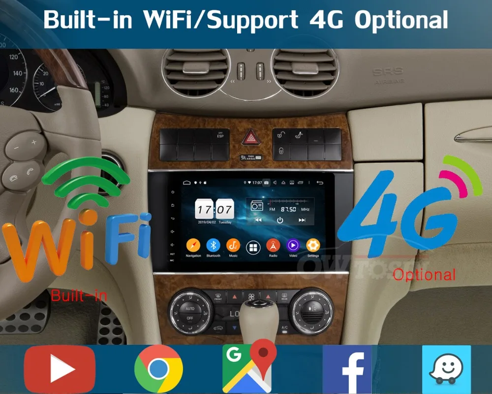 Discount 8" IPS 8 Core 4GB RAM+64GB ROM Android 9.0 Car Radio Player GPS For Mercedes-Benz W203 CLC W467 DSP CarPlay Parrot BT Adas 9