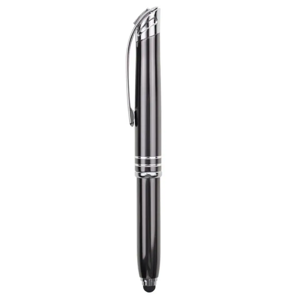 

LED Flashlight Ballpoint Touch Stylus 3-in-1 Function Red Gray Blue Black Pen For phone School Writing Pens