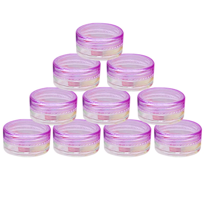 10 قطعة البسيطة التجميل الخرزة إناء فارغ وعاء مسمار الفن الشفاه علبة بلسم عينيه ماكياج كريم وجه جولة زجاجة الحاويات HG99
