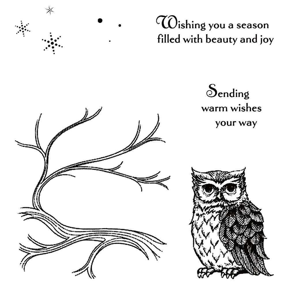 

Swovo Tree branch owl Stamp and Dies Metal Cutting Dies scrapbooking dies metal Die Cuts background for gift Cards