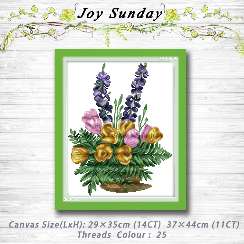 

Flower basket Patterns Counted Cross Stitch 11CT14CT Cross Stitch Set Flowers Cross Stitch Kits Embroidery Home Decor Needlework