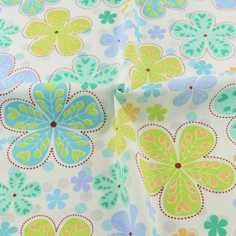 Decoration Tissue Home Textile Patchwork Green Floral Cotton Fabric Quilting Bedding Sewing Cloth Craft Teramila Fabrics Tecido|fabric lilies|fabric