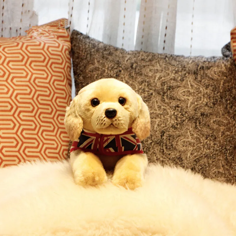 Dorimytrader cute simulation animal Labrador plush toy realistic animals dog stuffed doll kids and adult gift decoration 37x17x13cm DY50144 (9)