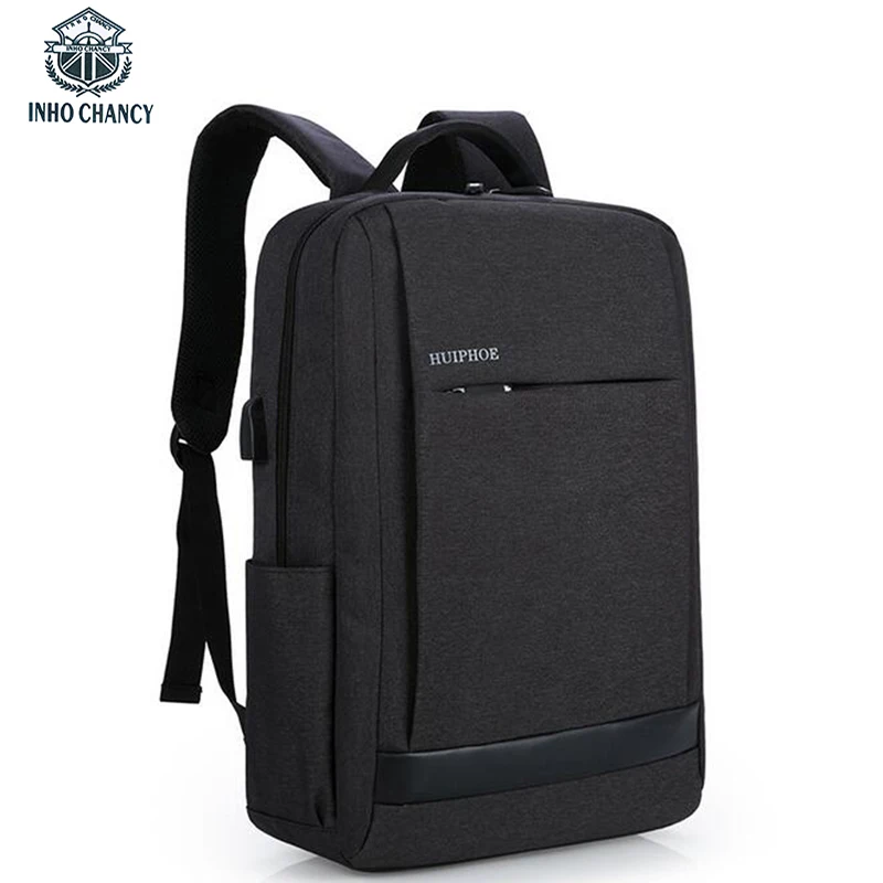 

INHO CHANCY USB Sharging Men Backpack Large Capacity Can Put 15.6 -inch Laptop Man Waterproof Back Pack Teenagers School Bag