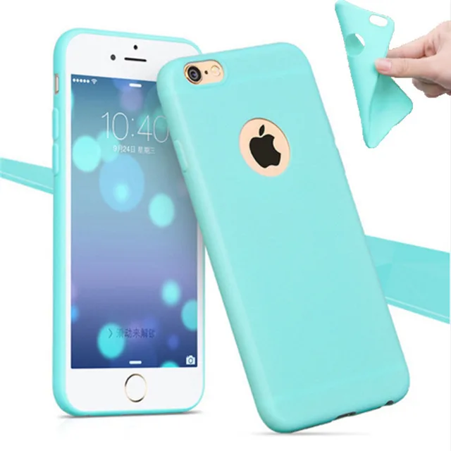 Phone Shell for Apple iPhone 6 6S / 5S 5 SE 6 6S 7 Plus Back Case Cover Candy Color Soft Silicone Cell Phone Cases for iPhone 6S