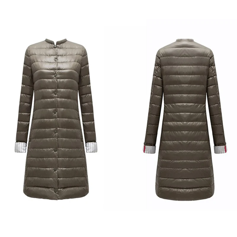 2017 Lumière Femelle Ultra Nouveau Black Ja530 Feminina long Vers army Blue Solide Parkas camel Moyen navy Bas Jaqueta Femmes Green Le Mince Manteaux Veste D'hiver Vestes rqrE6xn