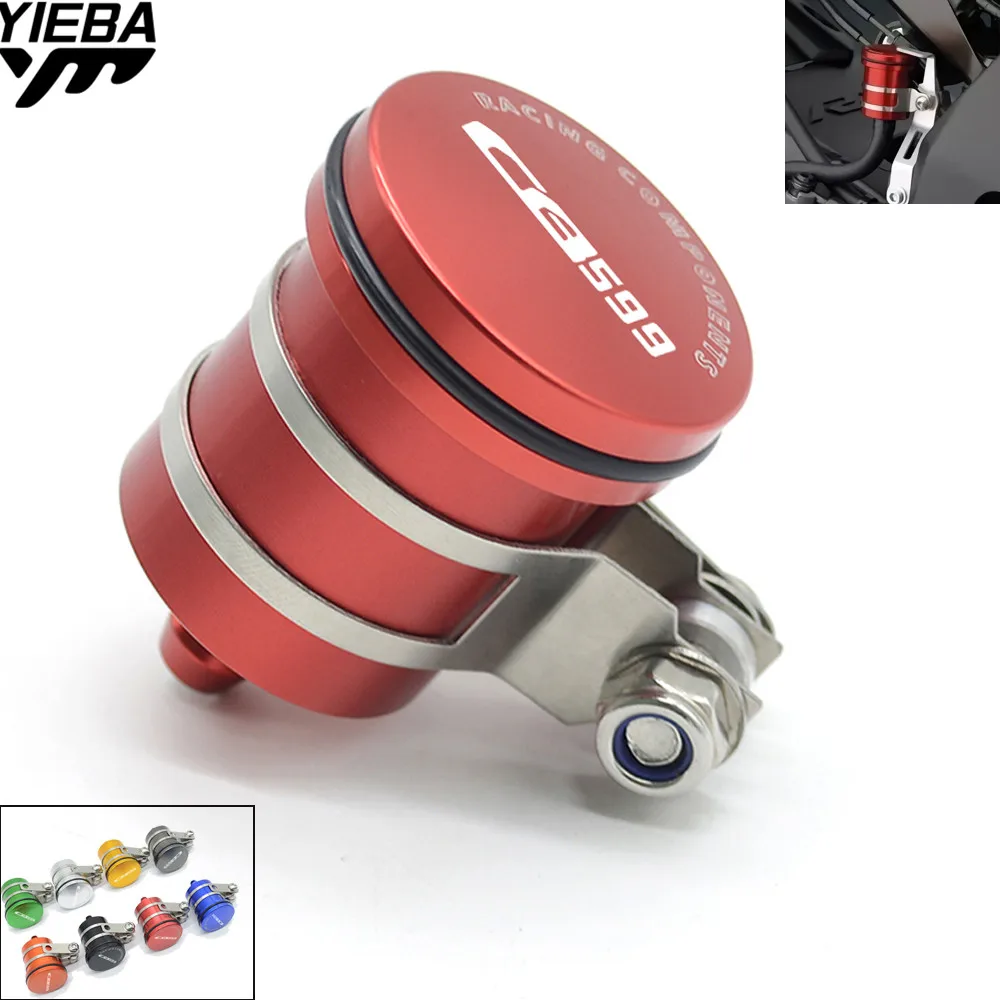 Motorcycle Fluid Reservoir Billet Rear Brake Clutch Tank Oil Cup For Honda CB599/CB600 HORNET 98-06 cb400 CB600F With cb599 logo