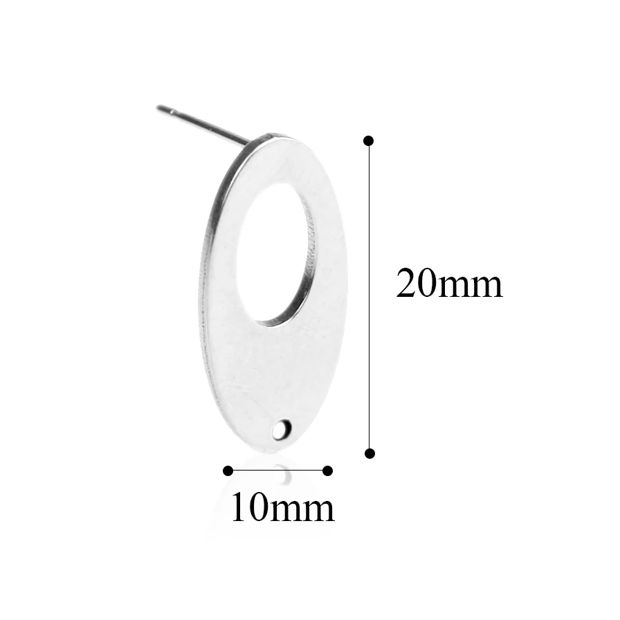 Aiovlo, 20 шт./лот, нержавеющая сталь, модная, овальная основа, серьги, подвеска, разъем для DIY, серьги, ювелирные изделия, аксессуары - Цвет: 20x10mm