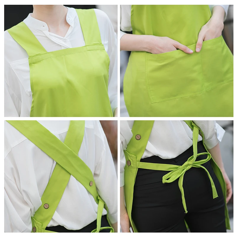 kitchen apron women cooking nail beautician supermarket work attendant waterproof aprons logo print customize