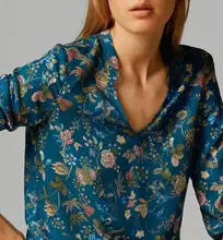 2016 New Women Vintage Floral Prints V Neck Shirt Casual Loose XL Plus Size Pullover Cotton OL Blouse Blusa Feminina 800027