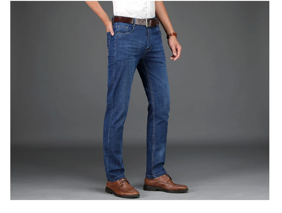 NIGRITY мужские джинсы 2019 новые модные деловые повседневные джинсовые брюки мужские прямые с небольшим стрейчем брюки, большой размер 29-42 4