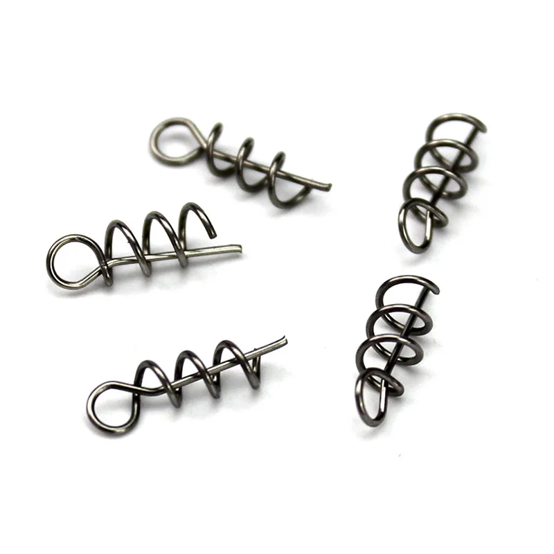 

50Pcs/100Pcs/Lot Fishing Accessories Tackle Connector Soft Bait Spring Lock Pin Crank Hook & Soft Bait Fixed Pins Latch Pin