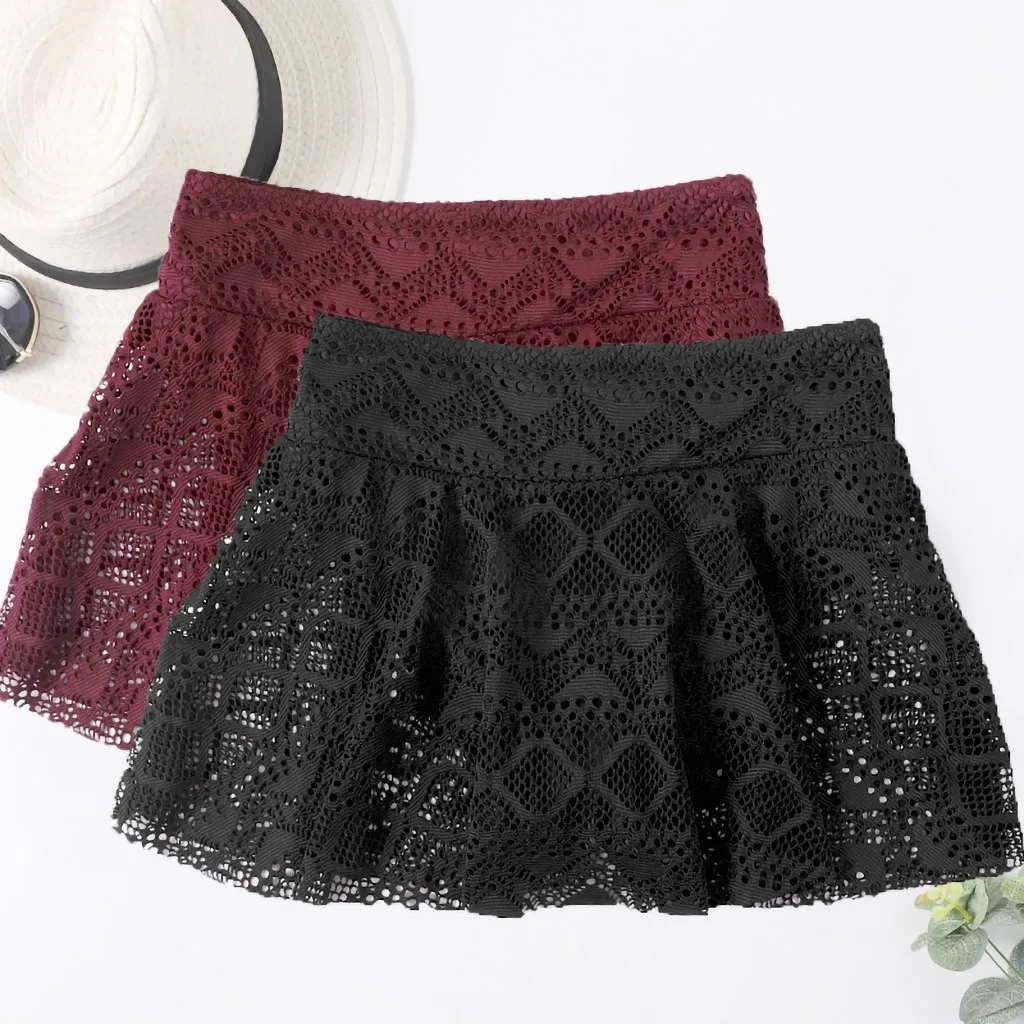 lace swim skirt