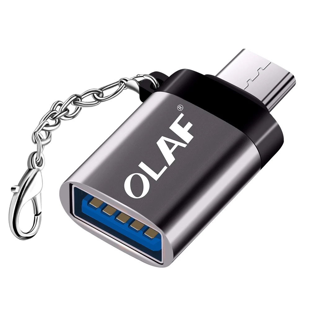 Olaf OTG type C/USB OTG адаптер usb type C type c адаптер usb type-c к USB 3,0 OTG адаптер для Xiaomi huawei samsung S10 S9 - Цвет: Gray