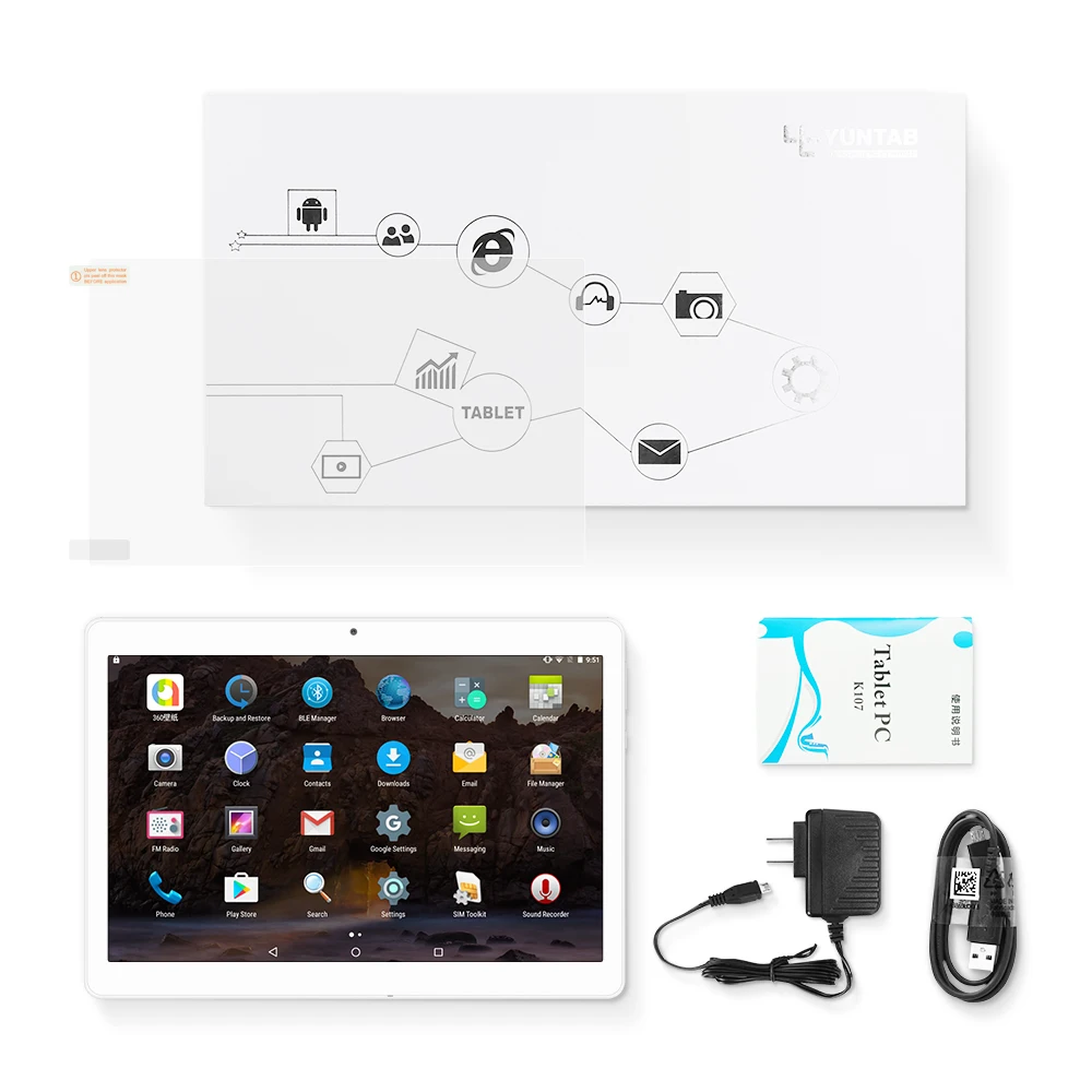 Yuntab сплав золота K17 10,1 дюйма 3g Tablet Quad-Core Android5.1 touch screen1280* 800 разблокирован смартфон Bluetooth4.0