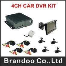Promotion!!! 4Channel D1 CAR DVR with 4 cameras,separate microphone, 7.0inch car monitor included,free shipping