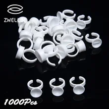 Zwellbe 1000 шт./упак. одноразовый контейнер для клея держатель кольцо поддона клей для ресниц поддон держатель набор для наращивания ресниц татуировки пигментные чернила