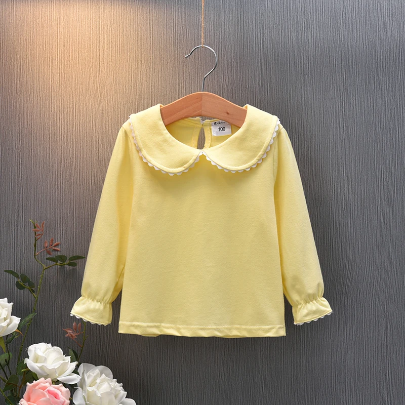 baby girls clothes spring t-shirts long-sleeve lovely princess tshirt cotton o-neck female children clothing top tees