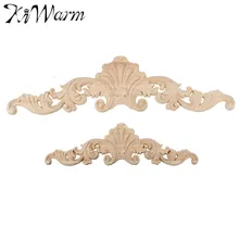 KiWarm 1PC Vintage Wood Carved Corner Onlay Applique Frame Doors Wall Decorate Furniture Decorative Figurines Wooden Miniatures