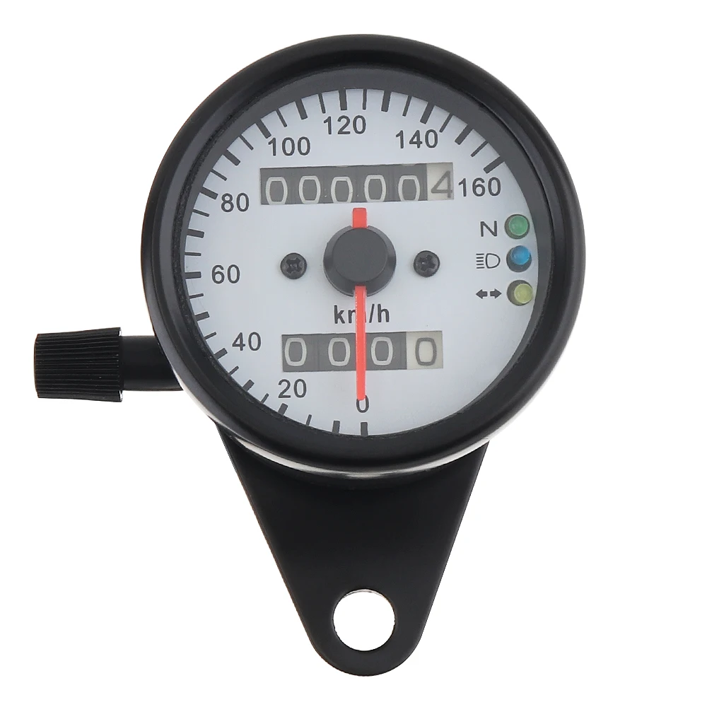 

Motorcycle Speedometer 12V Metal Case Odometer Speedometer with Night Light Guide for Motorcycle Universal Instrumentation