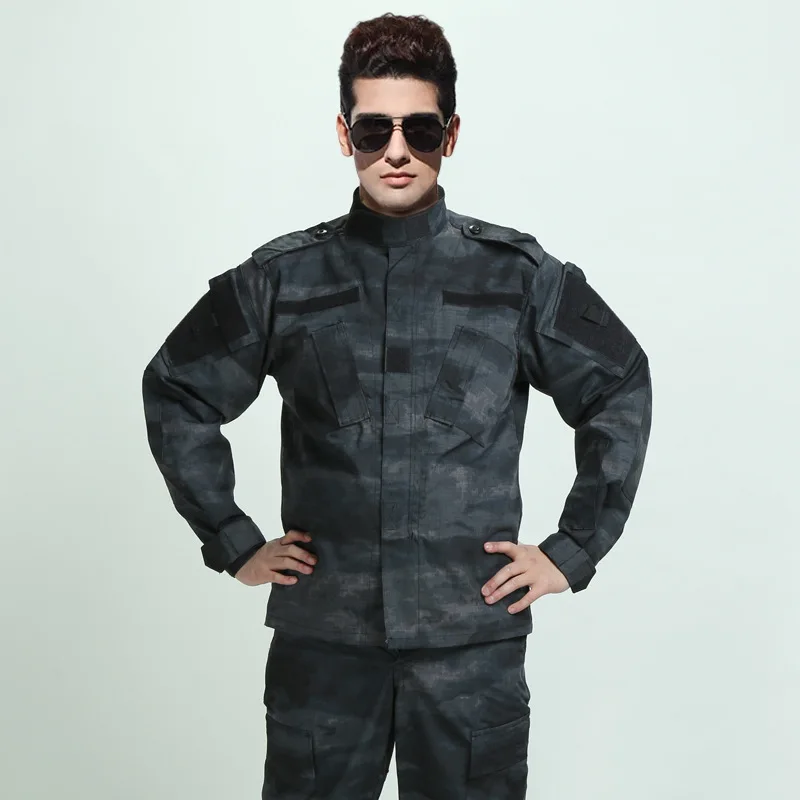 Немецкий армейский лесной Камуфляжный костюм ACU BDU, военный Камуфляжный костюм, комплекты CS, Боевая тактическая Пейнтбольная форма, куртка и штаны - Цвет: LE