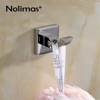 

2018 Deluxe SUS 304 Stainless Steel Robe Coat Hook Wall Mount Square Towel Hat Door Hanger Mirror Polished Single Hook
