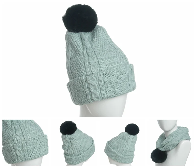 Женский шарф, шапка, осенние зимние, вязаные, теплые лыжные шапки, утолщенная зимняя теплая шапка, защищающая уши шапка для женщин