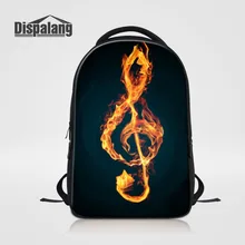Dispalang Brand Art Backpack For Men Women Music Note Print School Bags for Teens Casual Laptop Bag Kids Shoulder Bag Mochila
