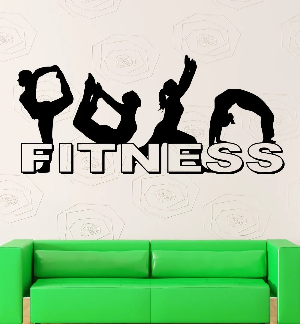 Fitness Wall Stickers Gymnastics Sport Yoga Girls Gym Vinyl Decalin