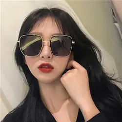 2019 солнцезащитные очки с многоугольной оправой Для женщин очки леди люкс Ретро Металлические солнцезащитные очки винтажное зеркало Óculos