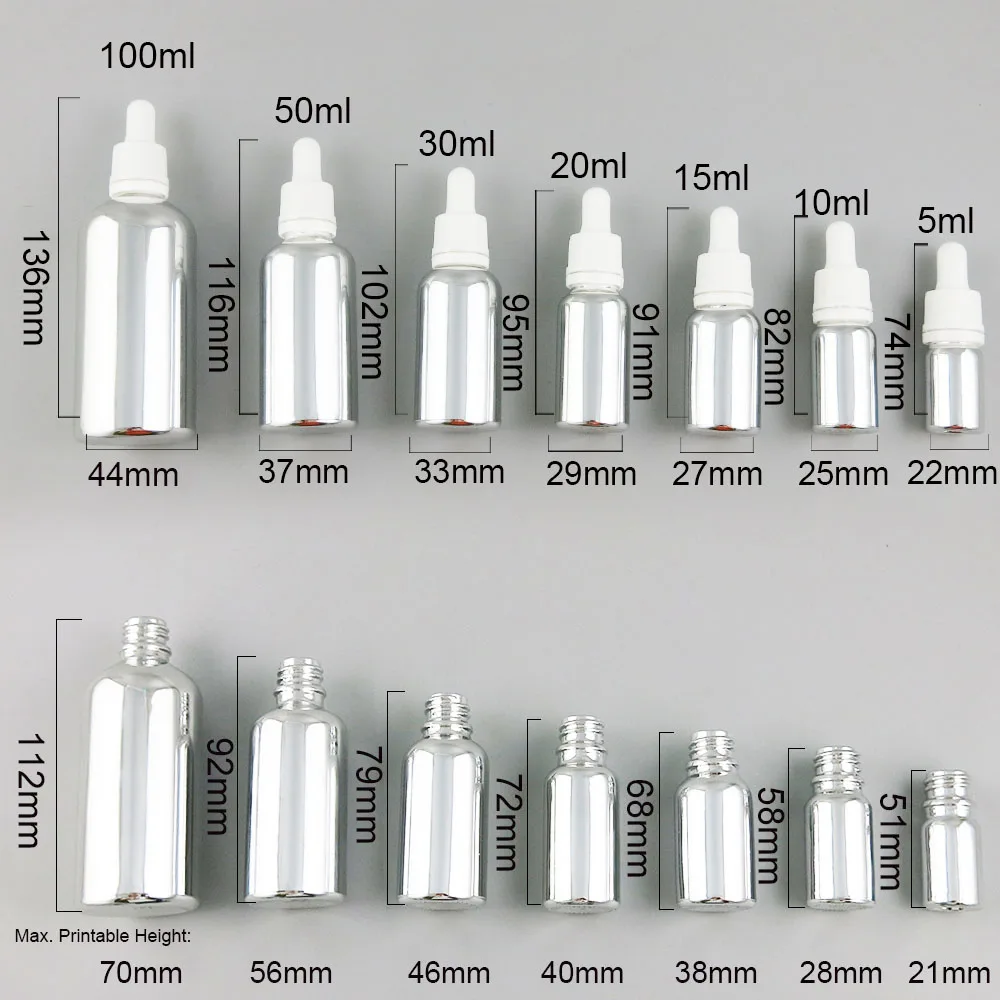 360x5 мл 10 мл 20 мл 30 мл 50 мл 100 мл эфирное масло стекло с серебрянным покрытием бутылка с капельницей для жидкий реагент бутылочка с пипеткой