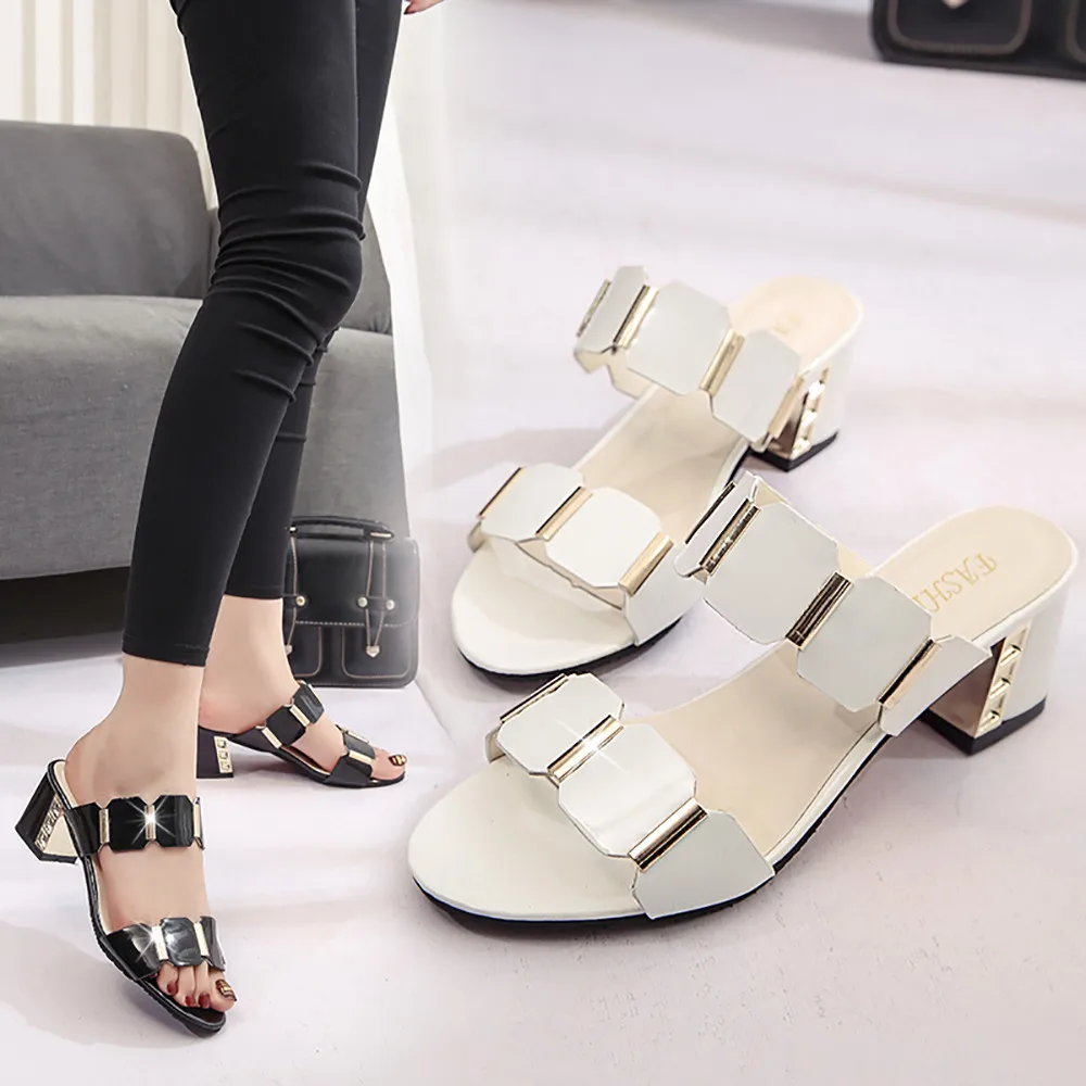 

Women Fish Mouth Slipper High Heels Sandals Antiskid Toes Party Shoes Flip Flops #g6
