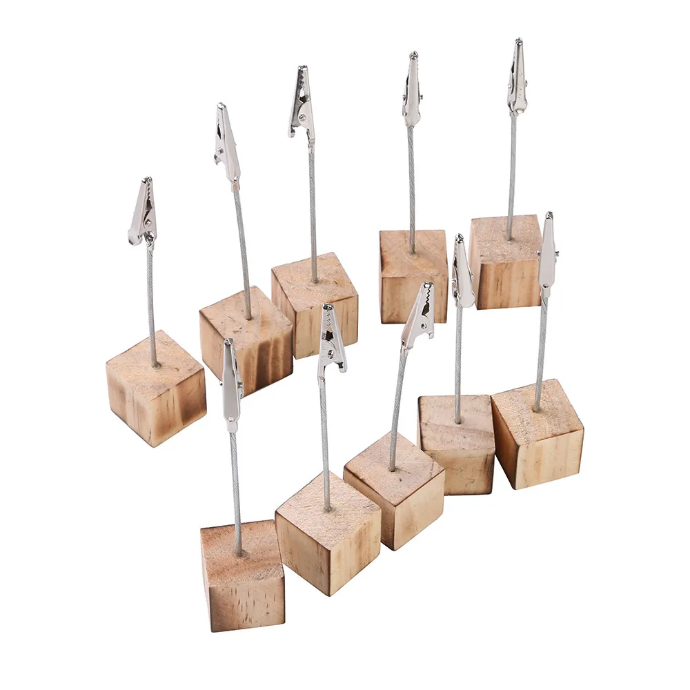  Wooden Wedding Memo Menu Paper Note Picture Table Card Number Photo Clip Holder able Invitation Nam - 33034667144