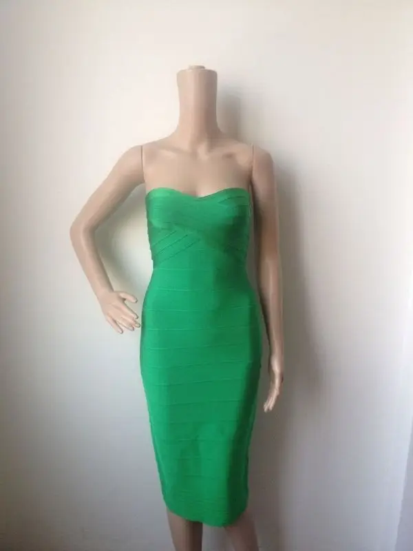 blue strapless bodycon dress