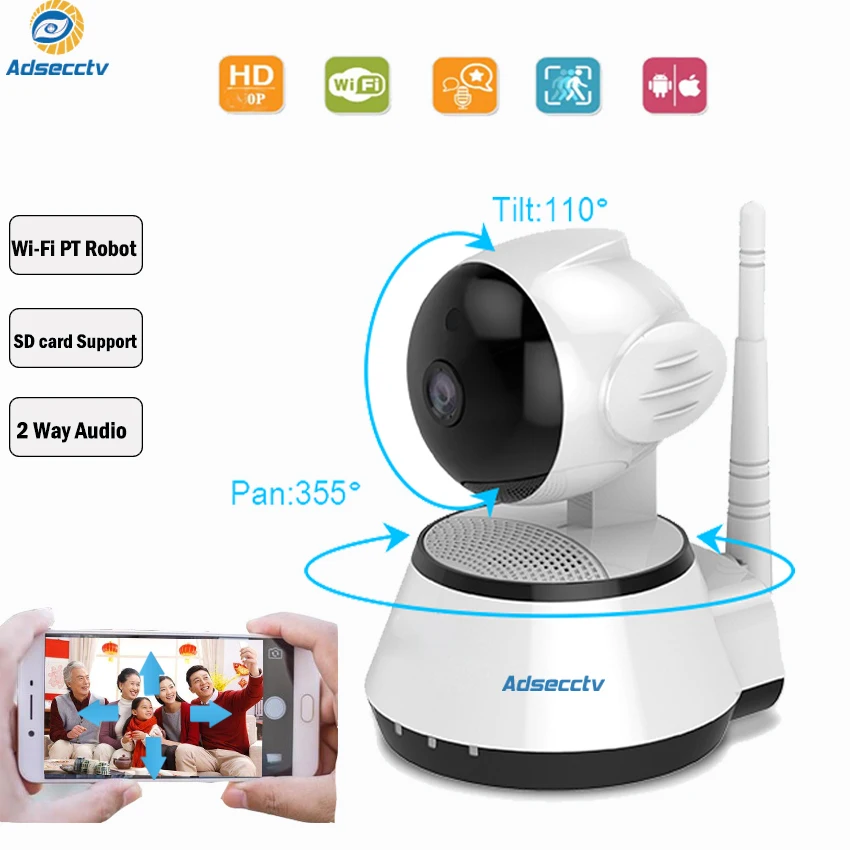 

Pan Tilt IP wifi Robot Camera Home Security Baby Monitor IP Wireless 720P Camera support Motion Detection 2 way audio AR-IP503WD