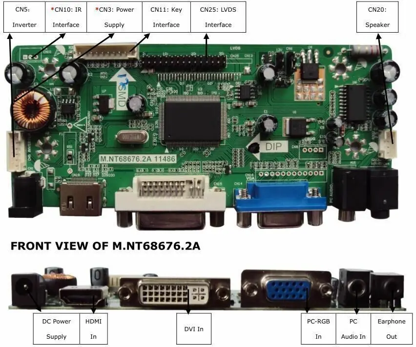 Latumab NT68676 HDMI+ DVI+ VGA ЖК-контроллер драйвер платы комплект для 1440X900 LP154WP4-TLA1