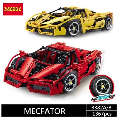 

DECOOL 3382 1367Pcs technic formula speed Champions racer car sets model building blocks city avion MOC F1 Enzoed 3333