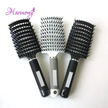 2 шт. антистатическое тепло изогнутое вентиляционное отверстие расческа Парикмахерская Салон для укладки волос кабана щетина щетка для распутывания всех типов волос