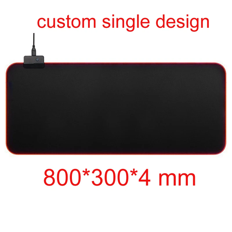 

Customize Single 800*300mm Gaming Mouse Pad RGB 14 Colors LED Lighting USB Cable Keyboard Mouse Mice Mat Locked Edge Anti-Slip