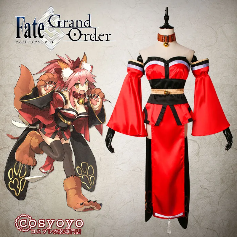 Судьба/Grand для tamamo без Mae Tamano Cat Косплэй костюм топ + юбка рукава уши Средства ухода