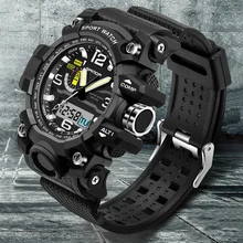 Новые Брендовые спортивные часы SANDA, модные электронные светодиодные цифровые часы, крутые мужские наручные часы с двойным ударом