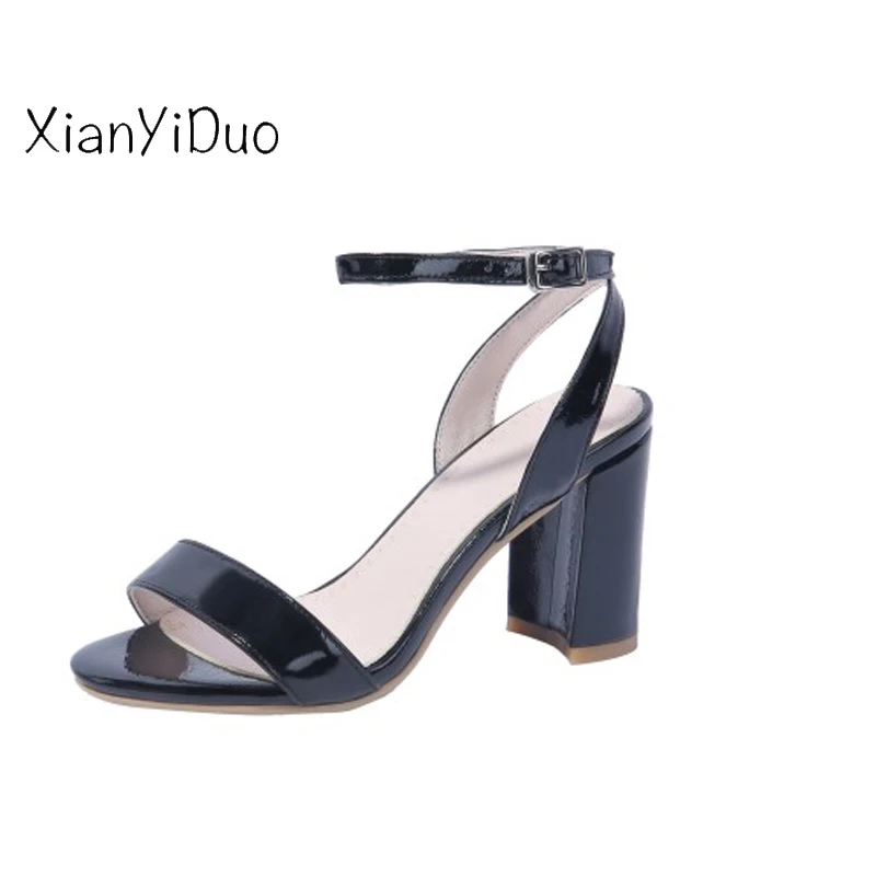 Xianyiduo/2018 модельные летние женские туфли на высоком каблуке с открытым носком