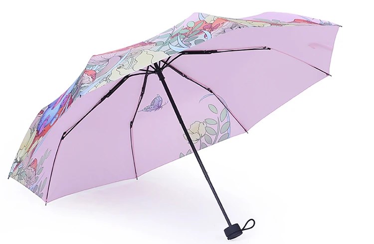 Высококачественный милый складной зонт для женщин картина женщина зонтик солнечный и дождливый дамы зонтик Анти-УФ женские зонты