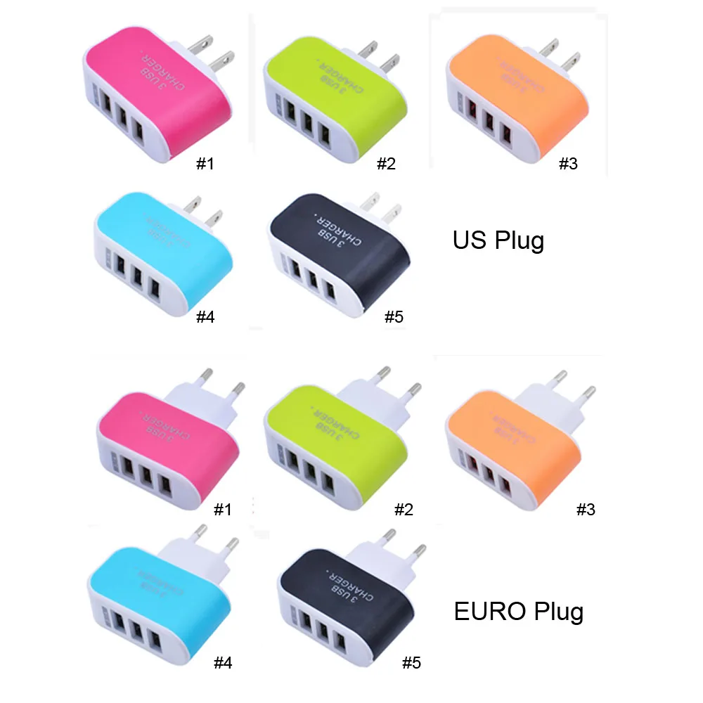 Fuloophi 5 V 1A EU Plug 3 несколько портов настенный USB умное зарядное устройство для мобильного телефона Быстрая зарядка для iPhone iPad