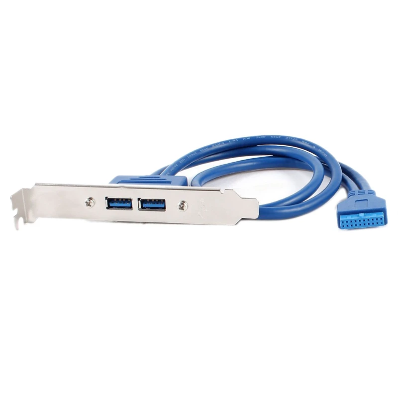 

50cm 20 Pin Header Cable to USB 3.0 Type A Female PCI Bracket