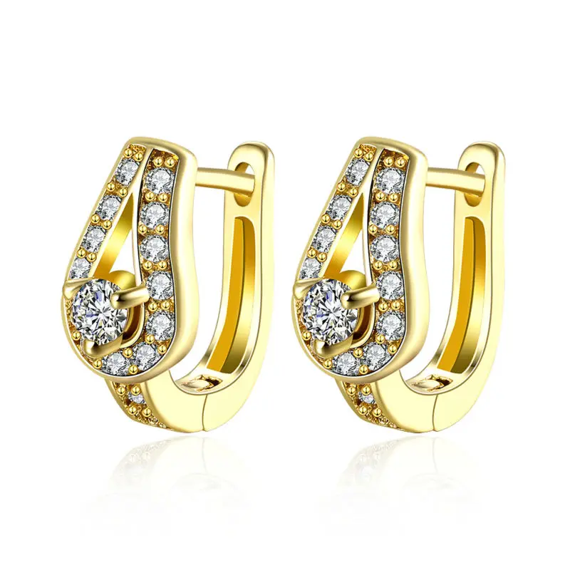 Whole Fancy Women Bridal Gold Bling Cz Water Drop Piercing Clip Whole Fancy Women Bridal Gold Bling Cz Water Drop Piercing Clip On Earrings For Wedding Party Fashion Brincos Bijouterie In From Jewelry