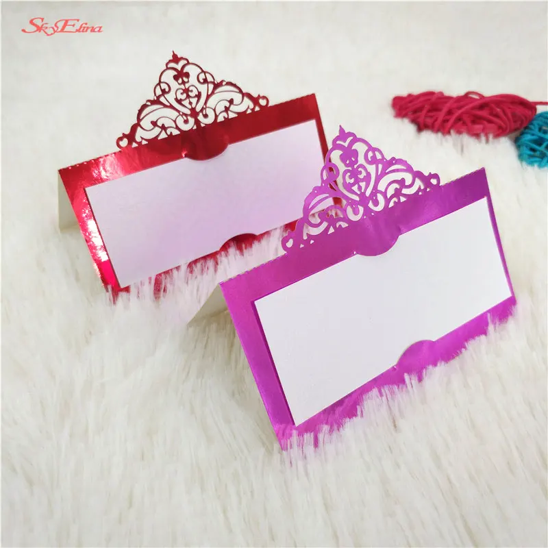 50stks Reception Gast Plaats Kaarten Favor Decor Chic Parelmoer Naam Plaats Kaarten Wedding Party Table decoration 8Z (80)