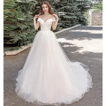 Verngo Ball Gown Wedding Dress Appliques Tull Wedding Gowns Lace-up Elegant Bride Dress Off The Shoulder Princess Dress Wedding off the shoulder lace up dress